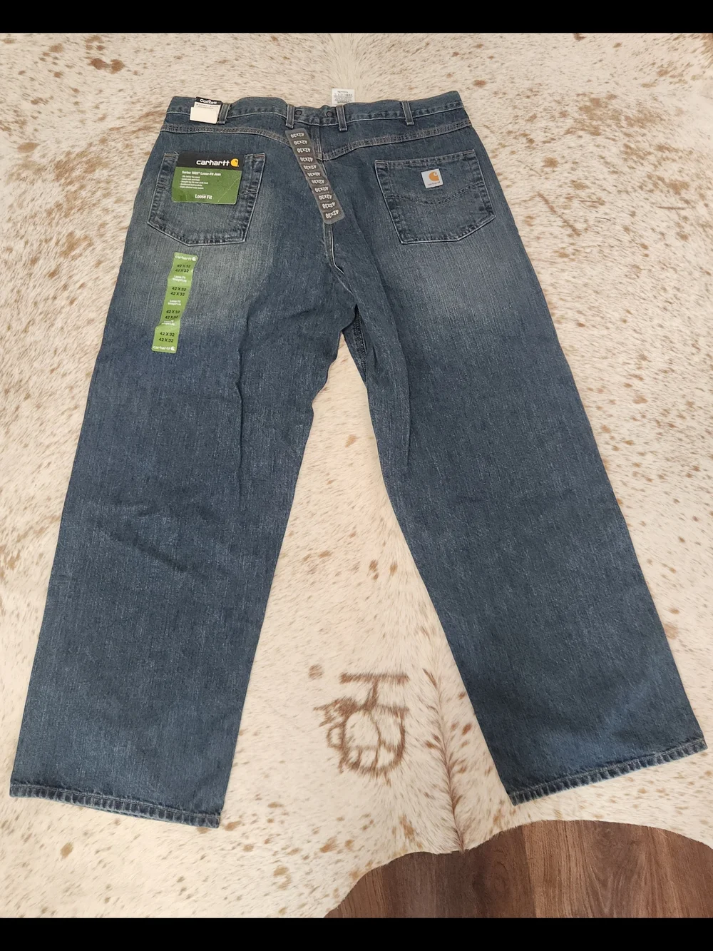 Carhartt Men's Relaxed Fit Medium Blue Work Jeans